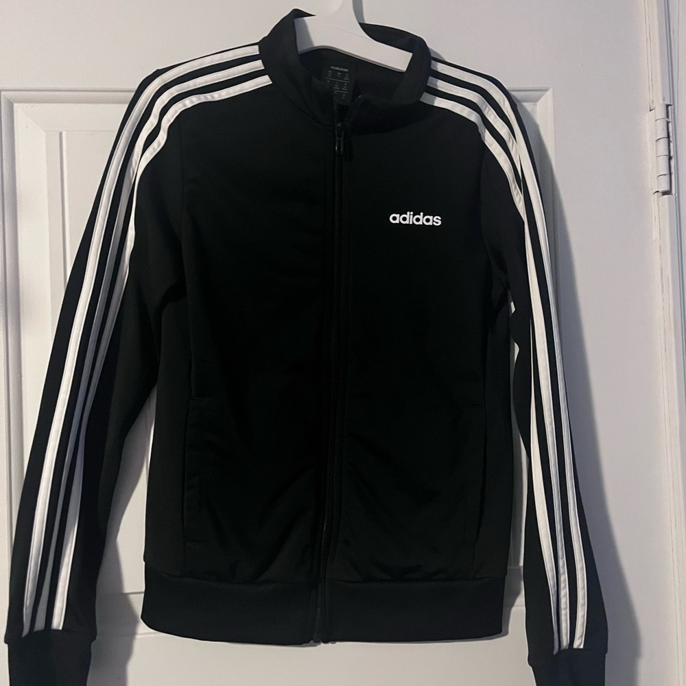 Adidas Black Jacket with White Accents